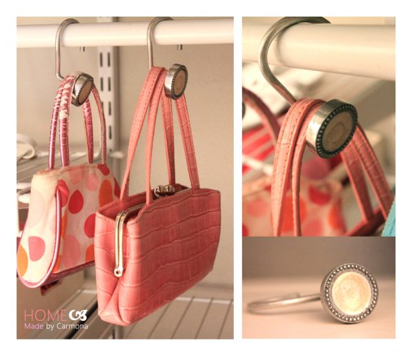 diy purse hangers made from shower curtain hooks by home made by carmona