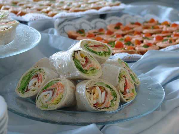 football party snacks wraps