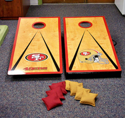 custom san francisco 49ers cornhole boards