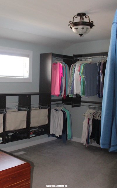 master bedroom closet laundry hamper