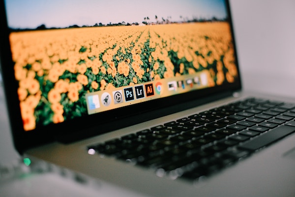 a closeup of a laptop with editing software