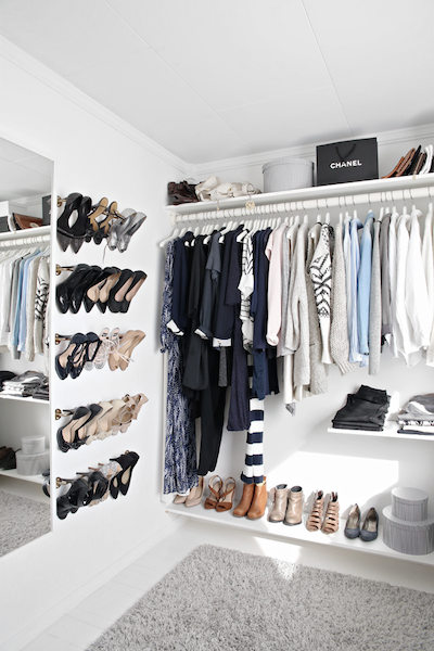 organized walk in closet