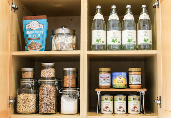 bamboo risers are used to elevate pantry staples