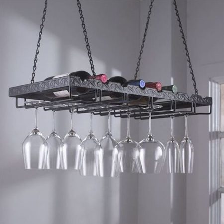 metal hanging wine glass rack