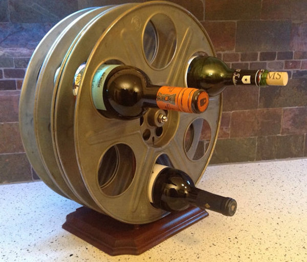 film reel wine holder