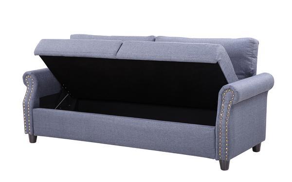 a grey sofa mania arthur classic linen storage sofa with the seating open