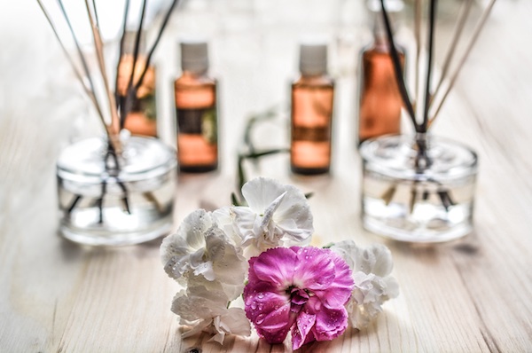 flowers with essential oil diffusers