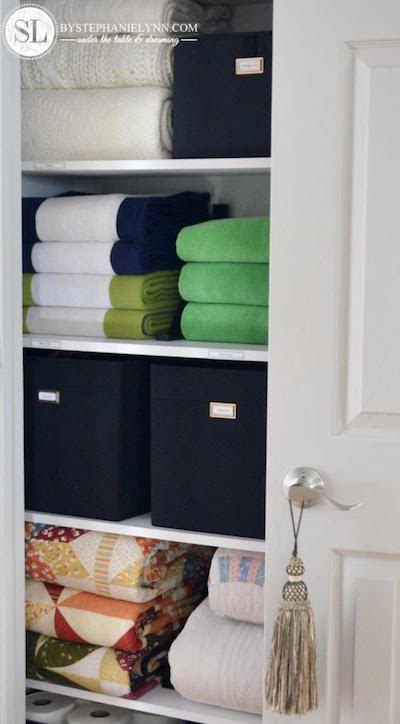 an organized linen closet
