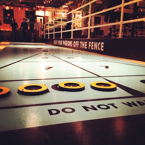 a closeup of the shuffle boards at Royal Palms