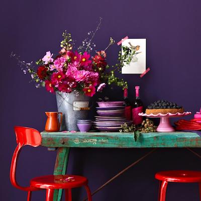 bright color kitchen table and chairs