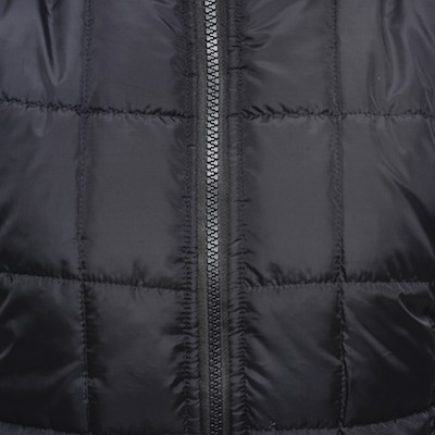 black plastic zipper on down winter jacket