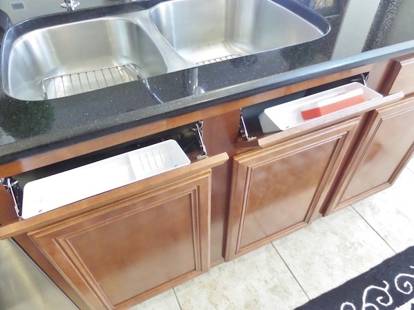 tilt out sink drawer storage