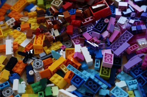 messy disorganized colorful lego