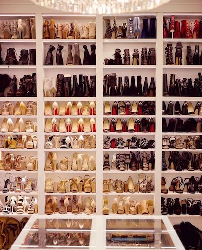 organized shoe closet