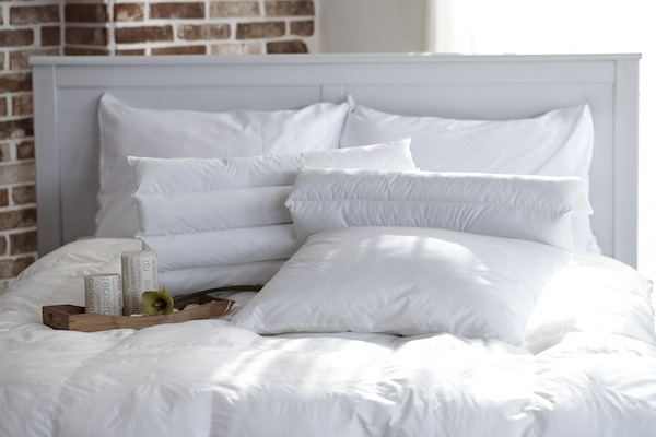 fluffy comfortable white bedding