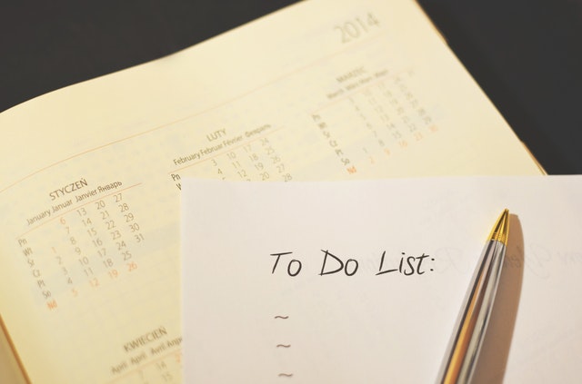 A to-do list against a diary