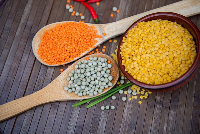 three different kinds of lentils