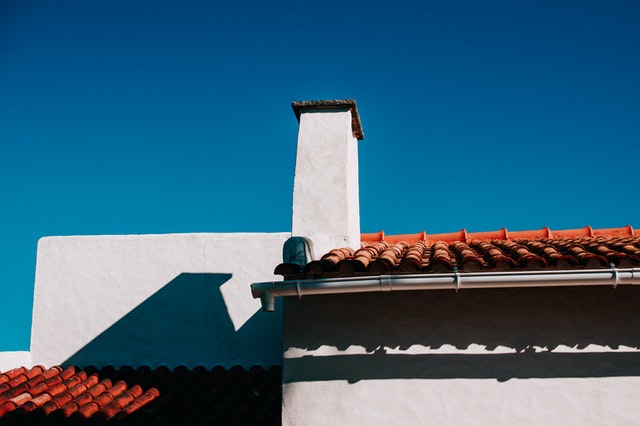 Sunlight falling on a roof