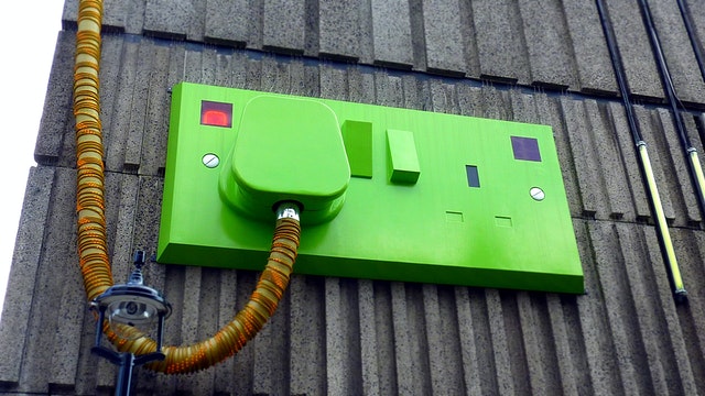 A green switchboard