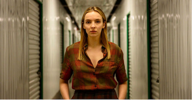 The character 'Villanelle' in a self-storage facility