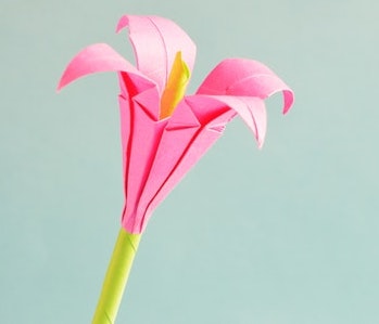 A pink origami flower