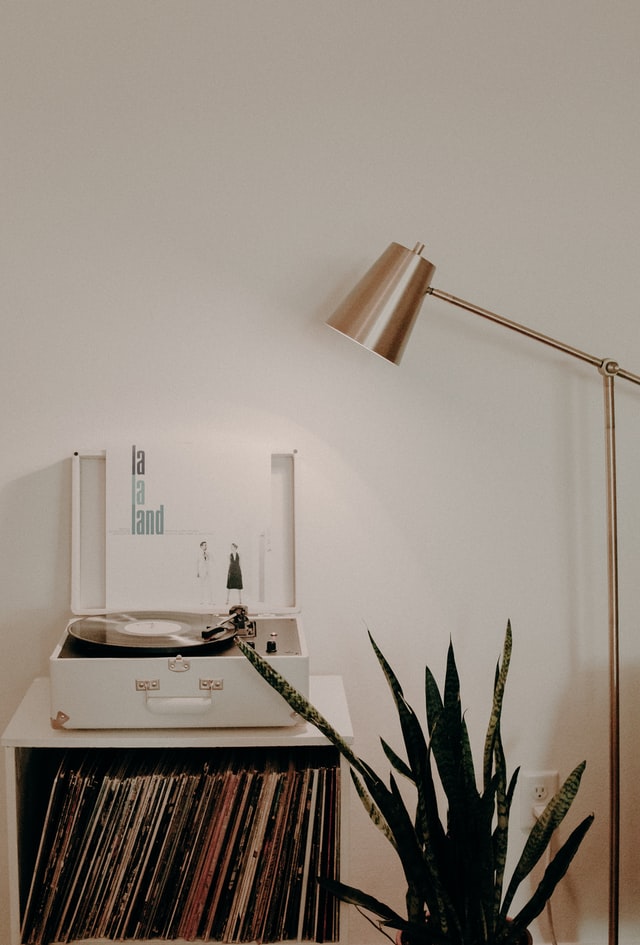 Gramophone with a lamp 