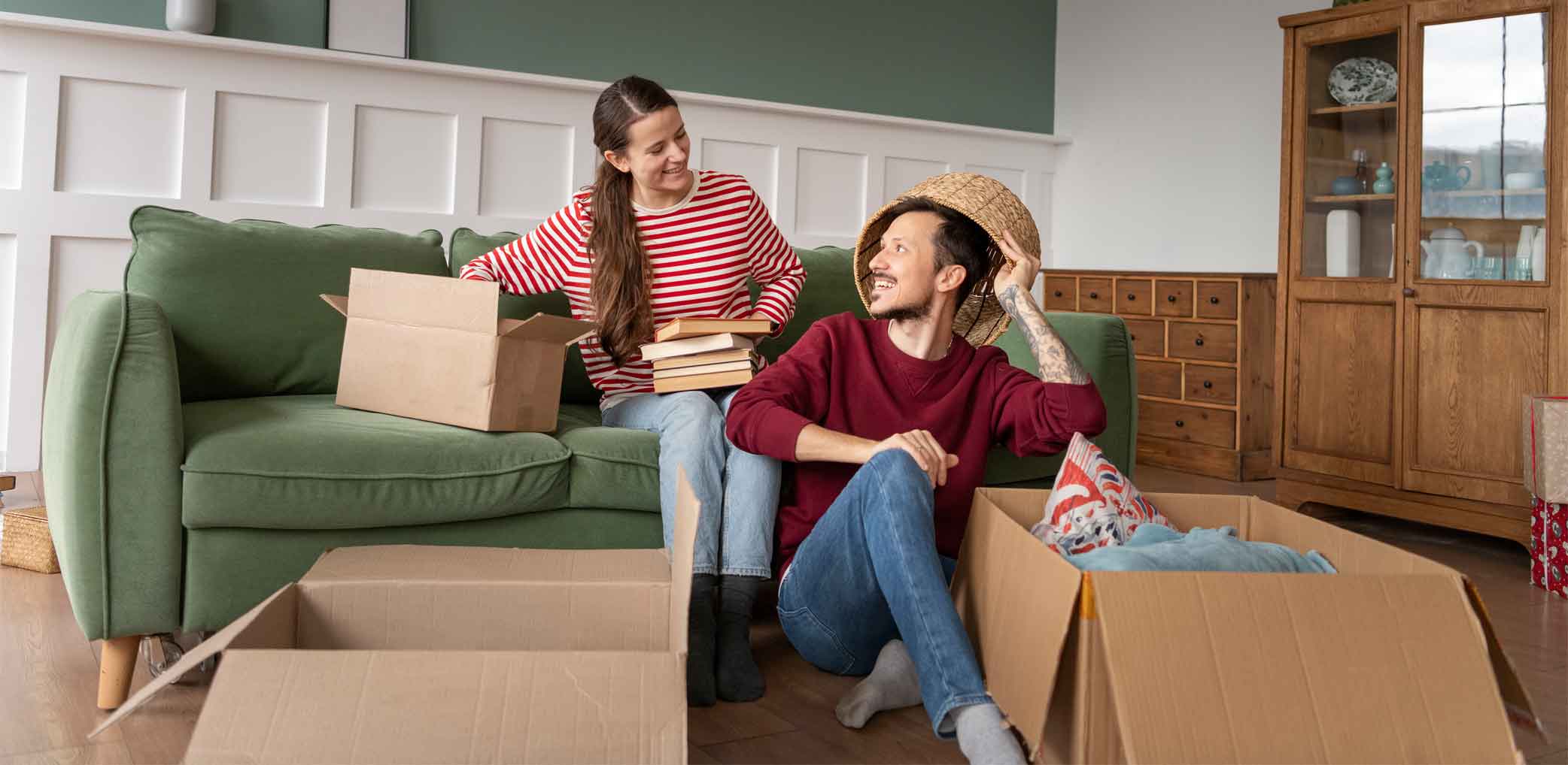 Young adult moving into a new home