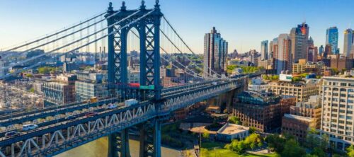 Beautiful Manhattan Bridge in New York, USA