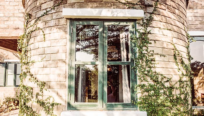 window of a bungalow
