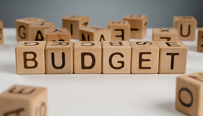 budget written on wooden blocks