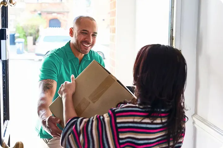 Clutter delivering items back to a customer